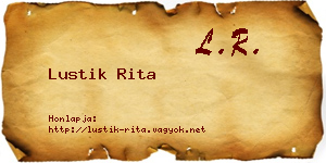 Lustik Rita névjegykártya
