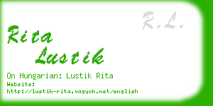 rita lustik business card